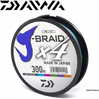 Шнур DAIWA J-Braid X4E 300м 0,19мм Multi Color Шнур DAIWA J-Braid X4E 300м 0,19мм Multi Color