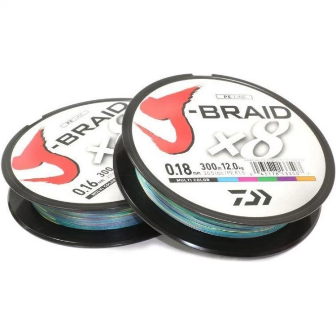 Шнур DAIWA J-Braid X8 0,22мм 300м multicolor 12755-122 Шнур DAIWA J-Braid X8 0,22мм 300м multicolor 12755-122